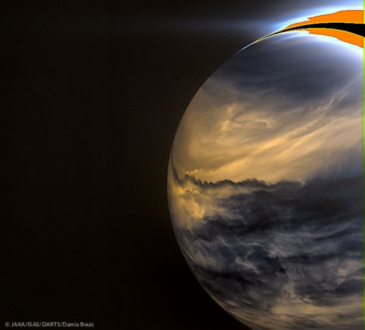 日아카쓰키가 적외선 촬영한 금성의 모습(출처=JAXA)