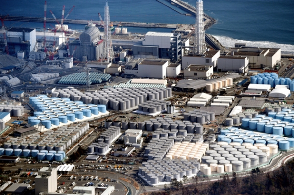 대형 물탱크에 보관중인 후쿠시마 원전 오염수