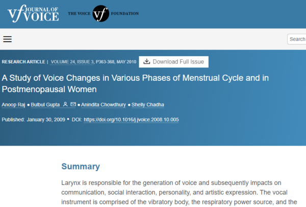 ⓒ데일리포스트=이미지 제공/Journal of Voice(2009)