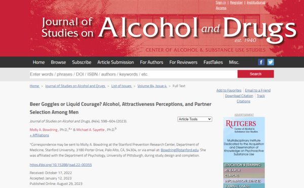 ⓒ데일리포스트=이미지 제공/Journal of Studies on Alcohol and Drugs