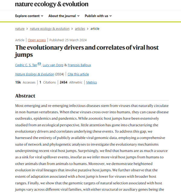 ⓒ데일리포스트=이미지 제공/Nature Ecology & Evolution