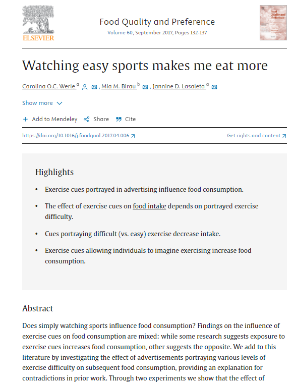  ⓒ데일리포스트=이미지 출처/Food Quality and Preference