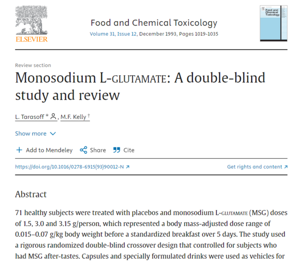 ⓒ데일리포스트=이미지 제공/Food and Chemical Toxicology(1993)