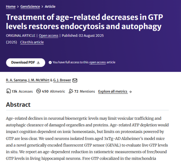 ⓒ데일리포스트=이미지 제공/Geroscience