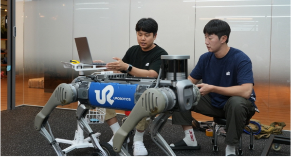 유로보틱스의 범용 자율보행 솔루션을 사족보행 로봇에서 테스트 중인 모습 ⓒ데일리포스트=이미지 제공/KAIST