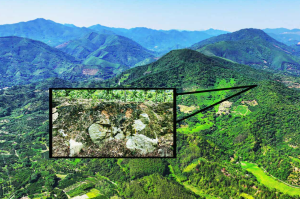 진린 크레이터의 분화구 경계  항공 촬영 이미지에 표시된 크레이터 경계부.  ⓒ데일리포스트=이미지 제공/Matter and Radiation at Extremes