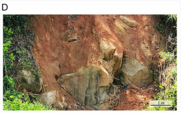 크레이터 가장자리 단면의 파쇄 구조.  ⓒ데일리포스트=이미지 제공/Matter and Radiation at Extremes